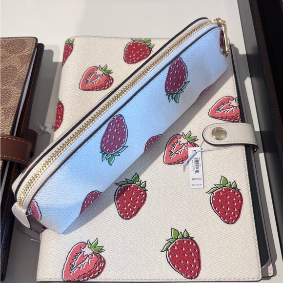 New Coach Pencil Case With Strawberry Print# CAP08
